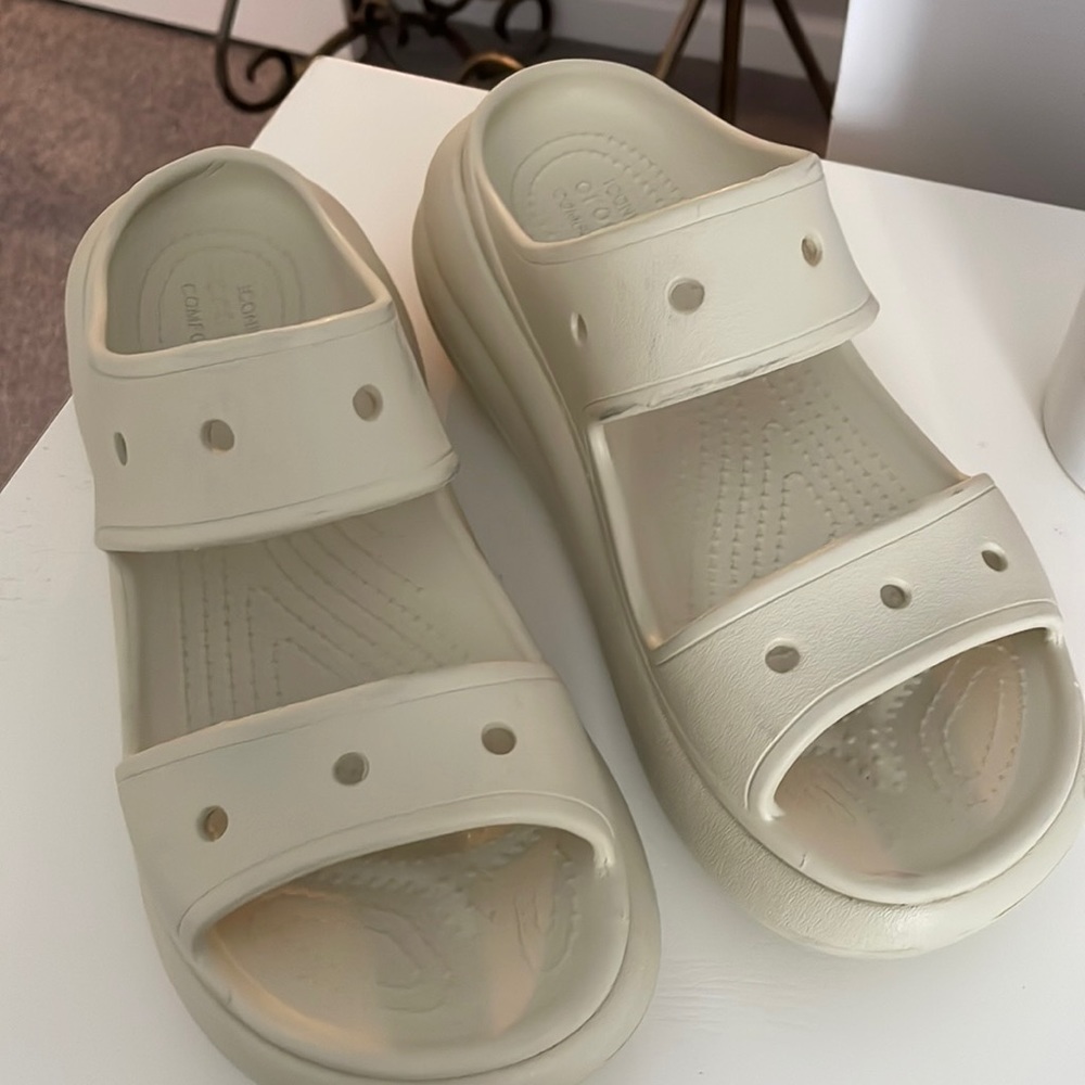 Crocs ivory color gently worn